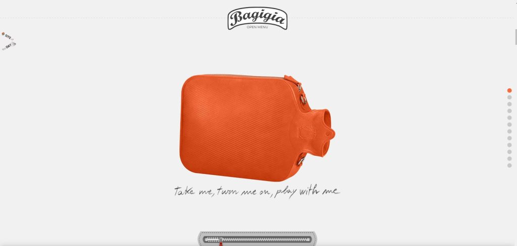 Lối thiết kế website độc đáo của Bagigia - một thương hiệu túi xách tại Ý
